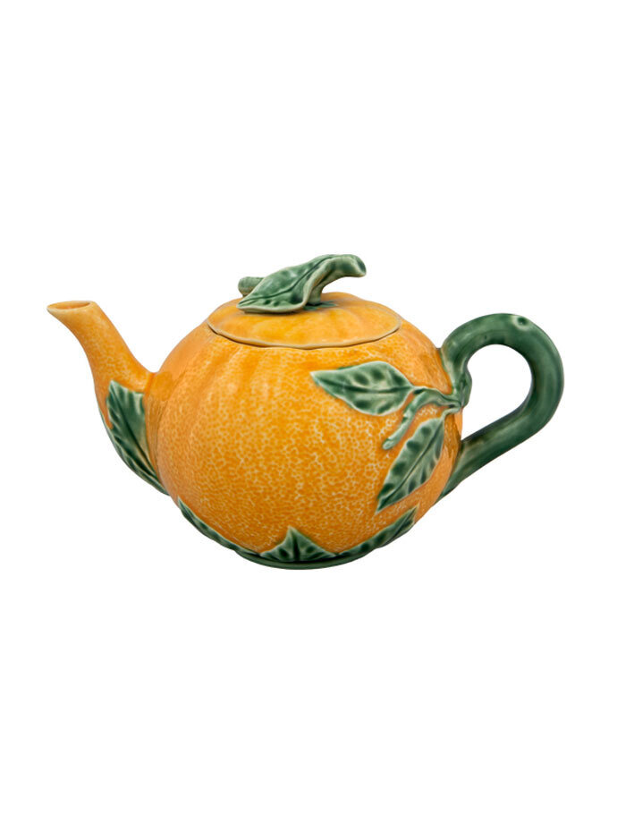 Bordallo Pinheiro Orange Teapot Decorated 65006980