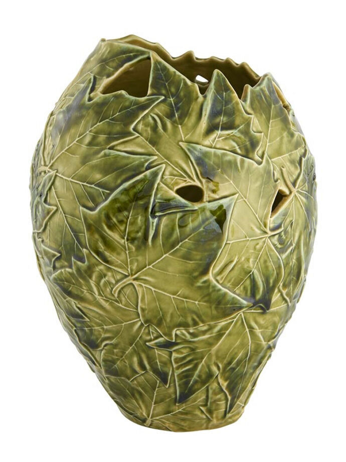 Bordallo Pinheiro Pinheiro Plane Tree Leaves Vase Decorated 65019409, MPN: 65019409, 5600413600405