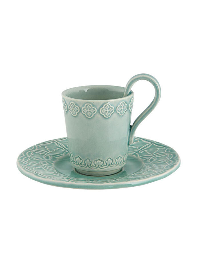 Bordallo Pinheiro Pinheiro Rua Nova Coffee Cup and Saucer Morning Blue 65020841, MPN: 65020841, 560…