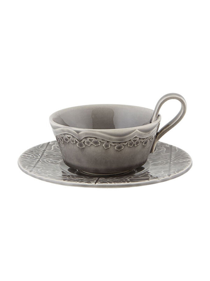 Bordallo Pinheiro Pinheiro Rua Nova Tea Cup and Saucer Anthracite 65020862, MPN: 65020862, 56004136…