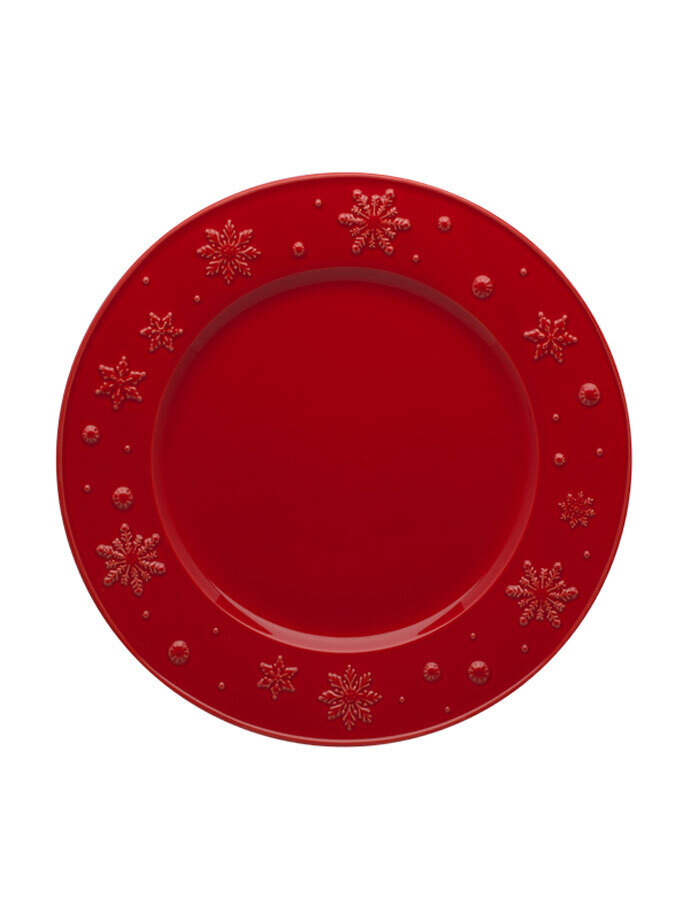 Bordallo Pinheiro Snow Flakes Dinner Plate Red 65005182