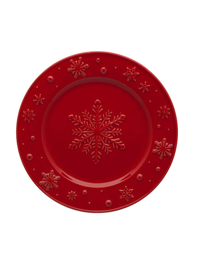 Bordallo Pinheiro Snow Flakes Fruit Plate Red 65005184