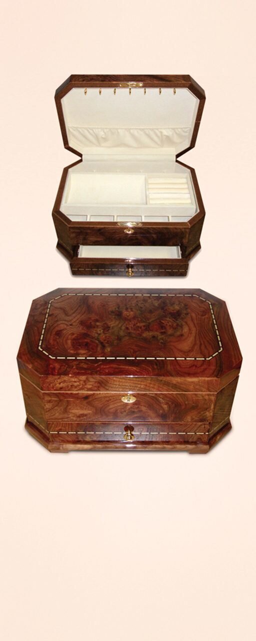 Tizo Kingdom Octagonal with drawer Wooden Jewelry Box