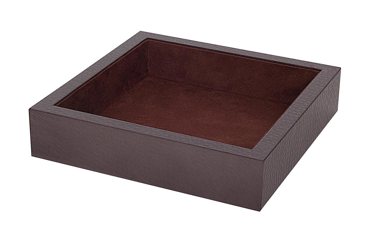 Tizo Faux Leather Brown Valet Desk Tray