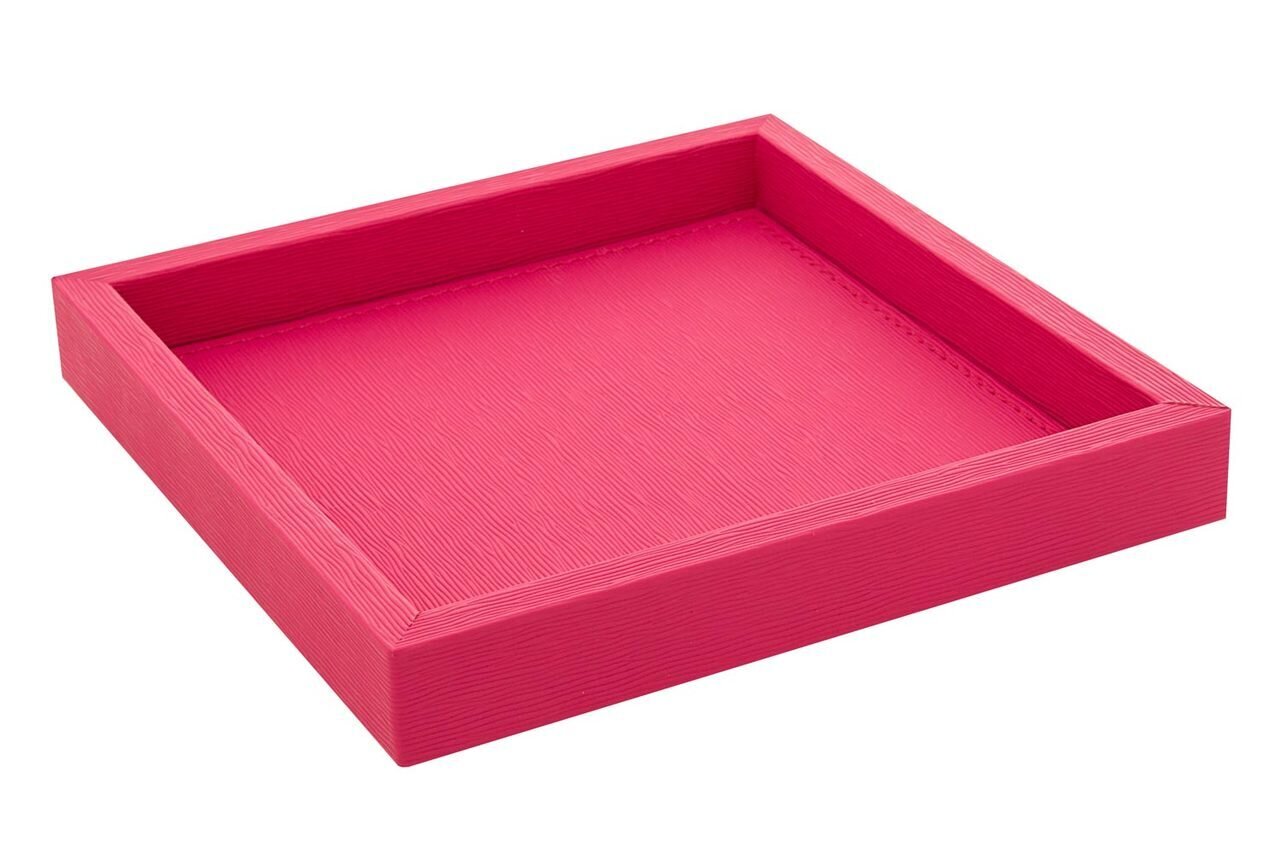 Tizo Faux Leather Hot Pink Valet Desk Tray Flat