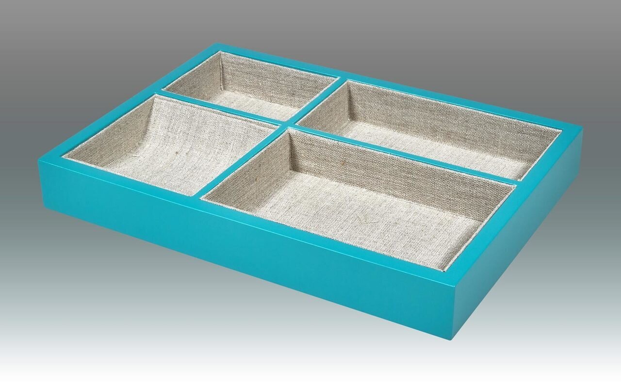 Tizo Valet Tray Turquoise with Four Sections