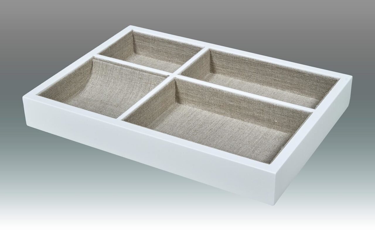 Tizo Valet Tray White with Four Sections, MPN: WM125WHTY,