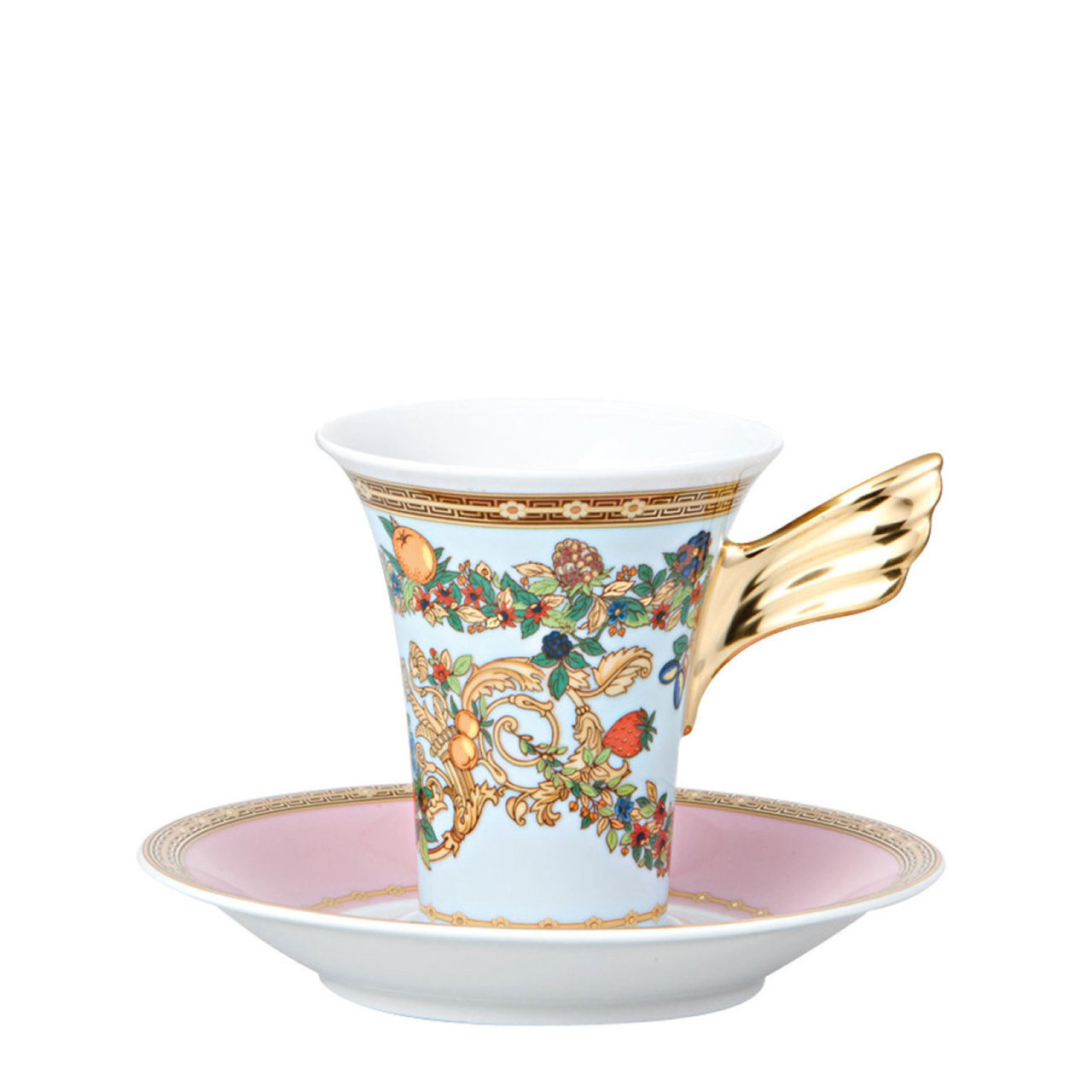 Versace Butterfly Garden Coffee Cup and Saucer 6 Inch 6 oz.