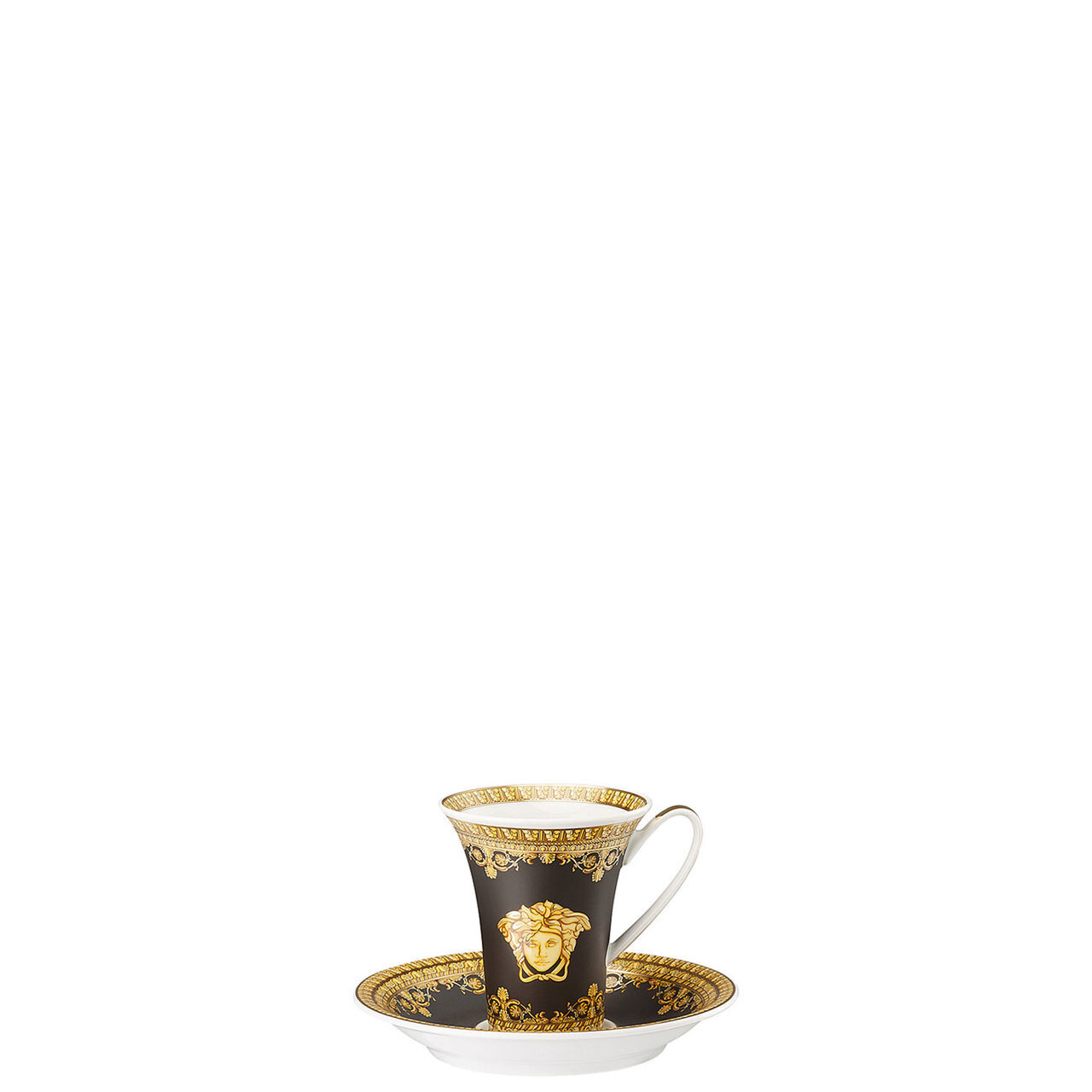 Versace I Love Baroque Nero AD Cup and Saucer 5 Inch