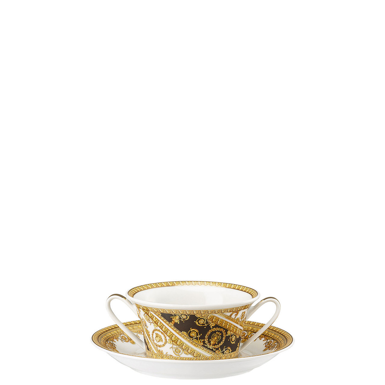 Versace I Love Baroque Cream Soup Cup and Saucer 6 3/4 Inch