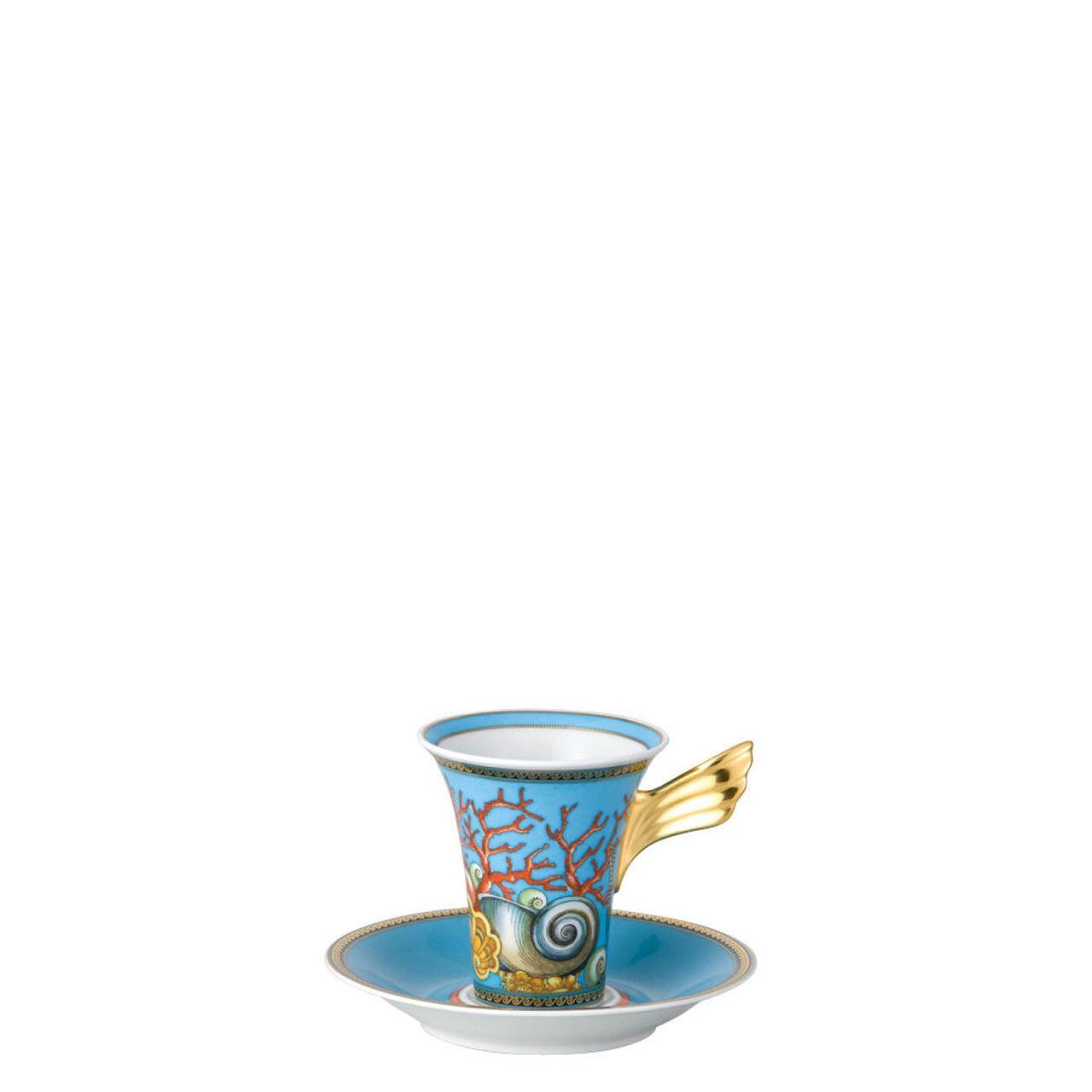 Versace La Mer Coffee Cup and Saucer 6 Inch 6 oz.