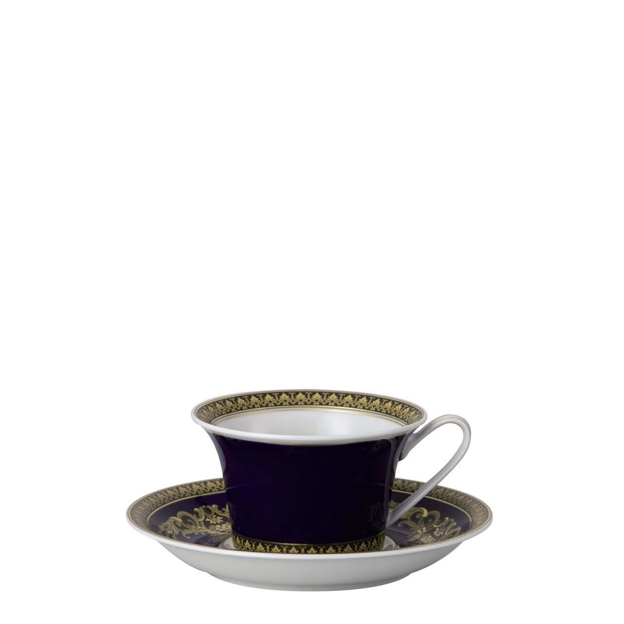 Versace Medusa Blue Tea Cup and Saucer 6 1/4 Inch 7 oz.