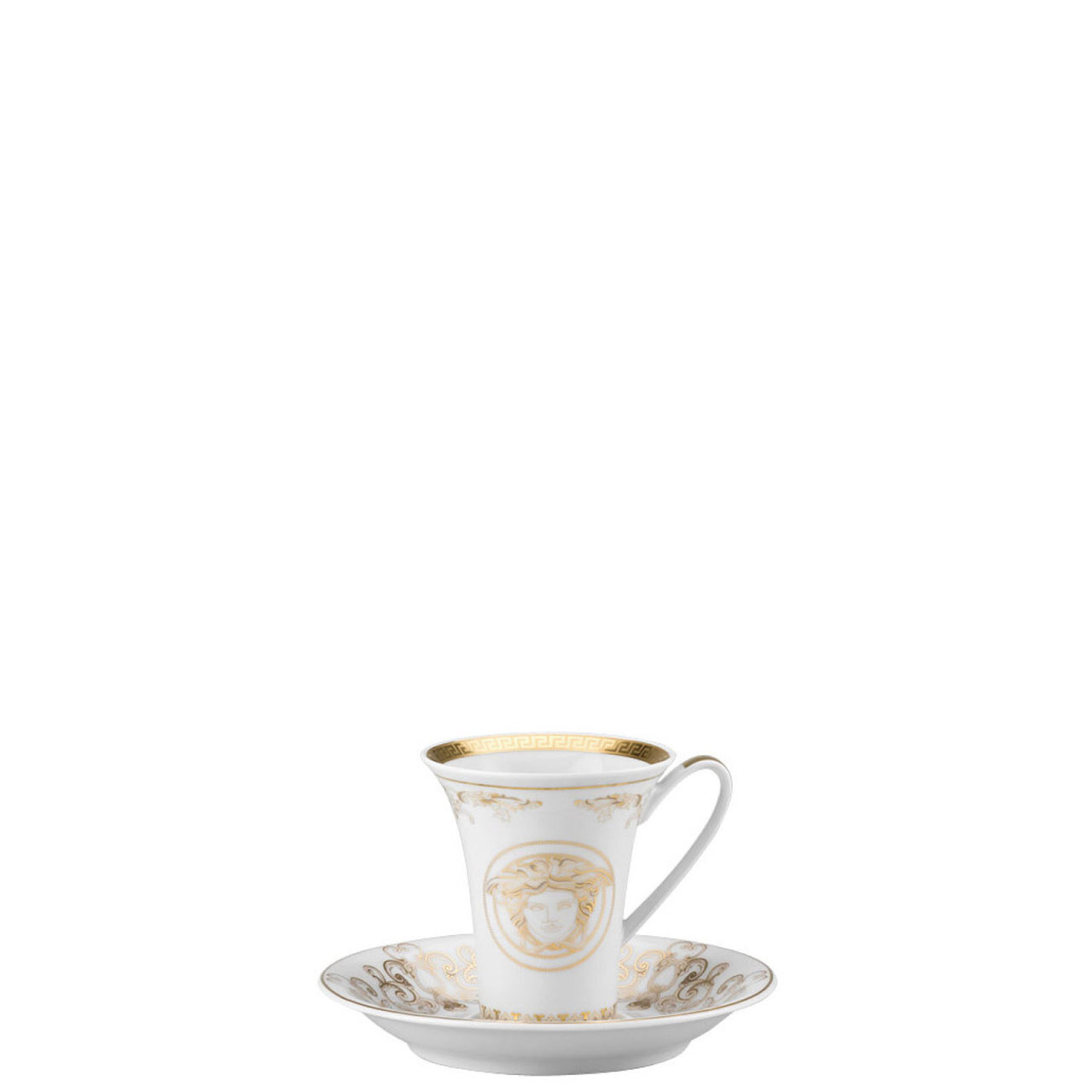 Versace Medusa Gala Gold AD Cup and Saucer 5 Inch