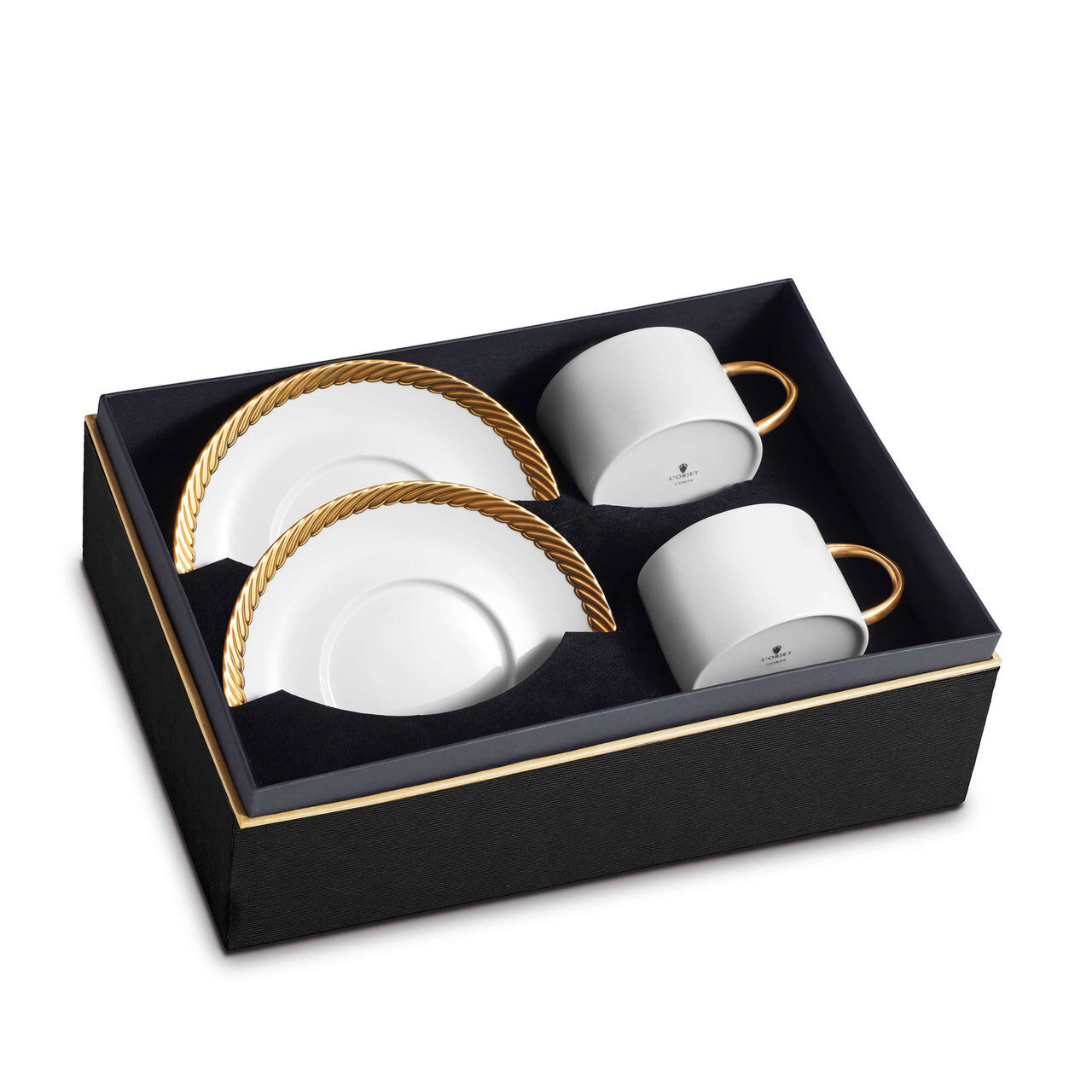 L&#39;Objet Corde Gold Tea Cup and Saucer Set of 2 CR253, MPN: CR253, 816279018970
