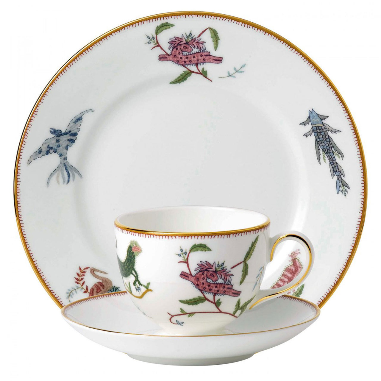 Wedgwood Mythical Creatures Mythical Creatures 3-Piece Set Teacup, Saucer & Plate 8 Inch