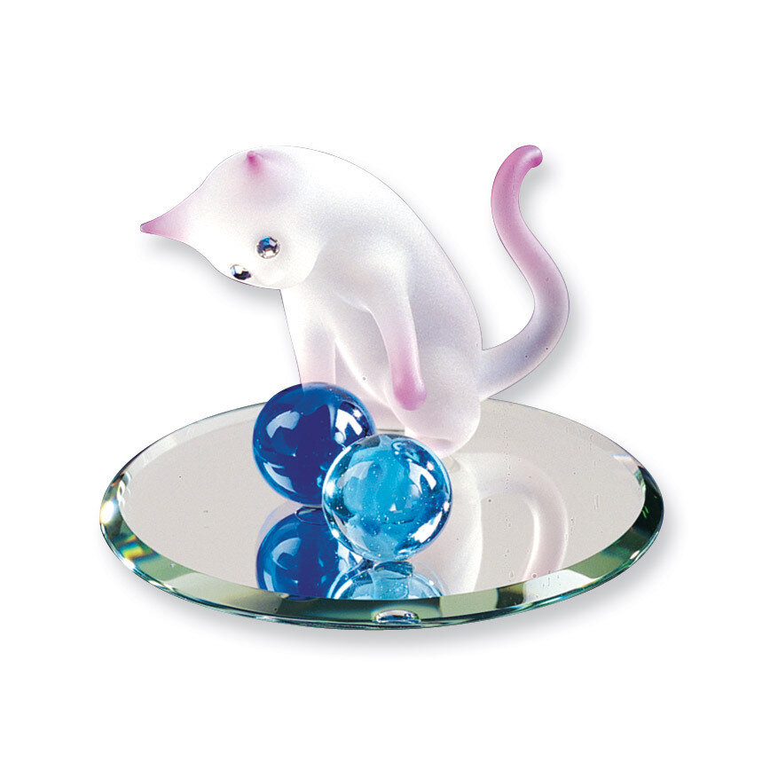 Frosted Cat with Yarn Glass Figurine GL3731, MPN: GL3731, 708873038044