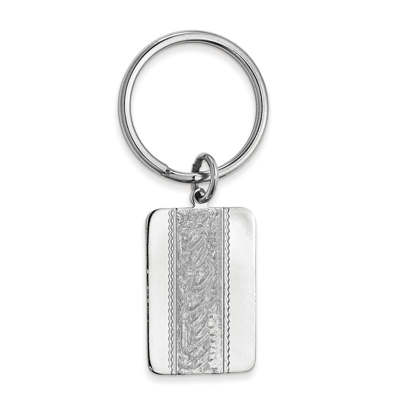 Kelly Waters Key Ring with Swirl Pattern Center Rhodium-plated KW704, MPN: KW704,