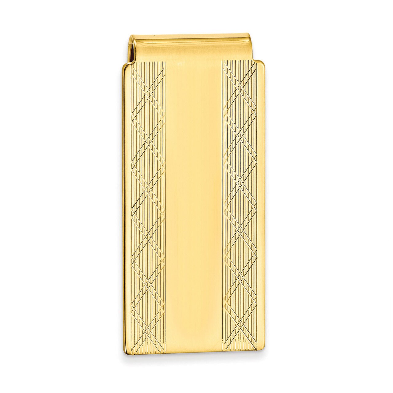 Kelly Waters Hinged Money Clip with X pattern Sides Gold-plated KW709, MPN: KW709, 191101055140