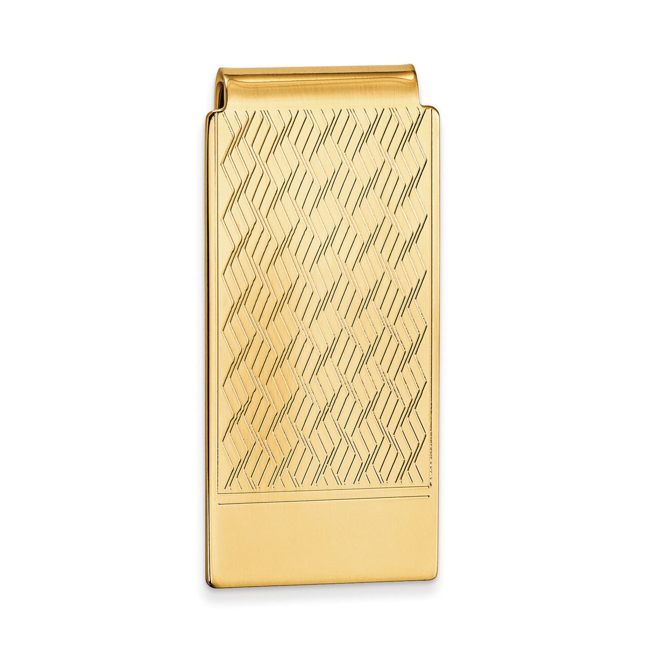 Kelly Waters Chevron Pattern Hinged Money Clip Gold-plated KW713, MPN: KW713,