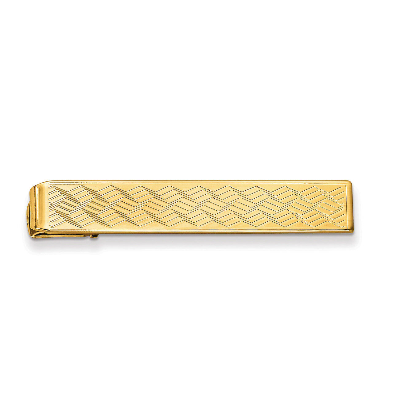 Kelly Waters Chevron Pattern Tie Bar Gold-plated KW715
