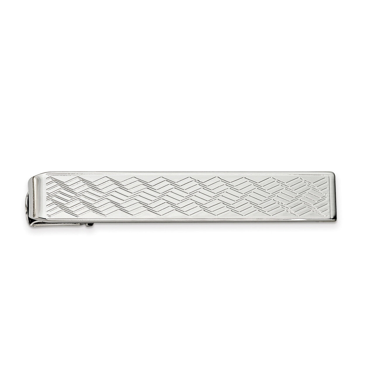 Kelly Waters Chevron Pattern Tie Bar Rhodium-plated KW716, MPN: KW716,