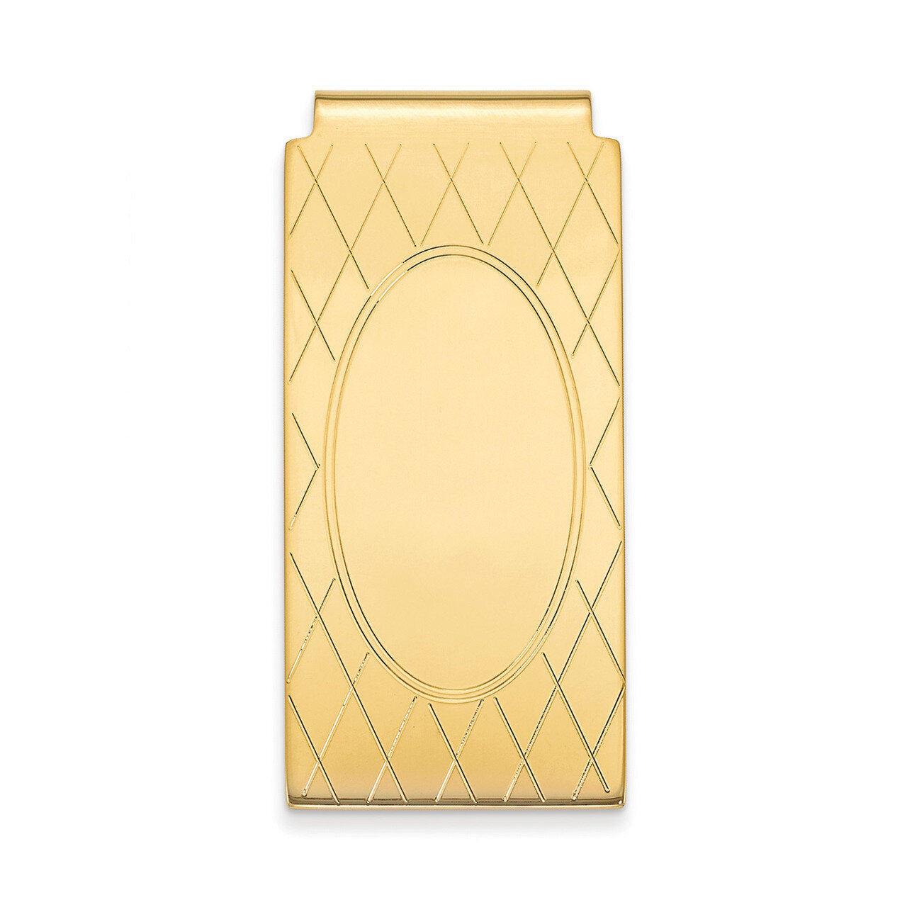 Kelly Waters Money Clip with Criss Cross & Oval Center Gold-plated KW719