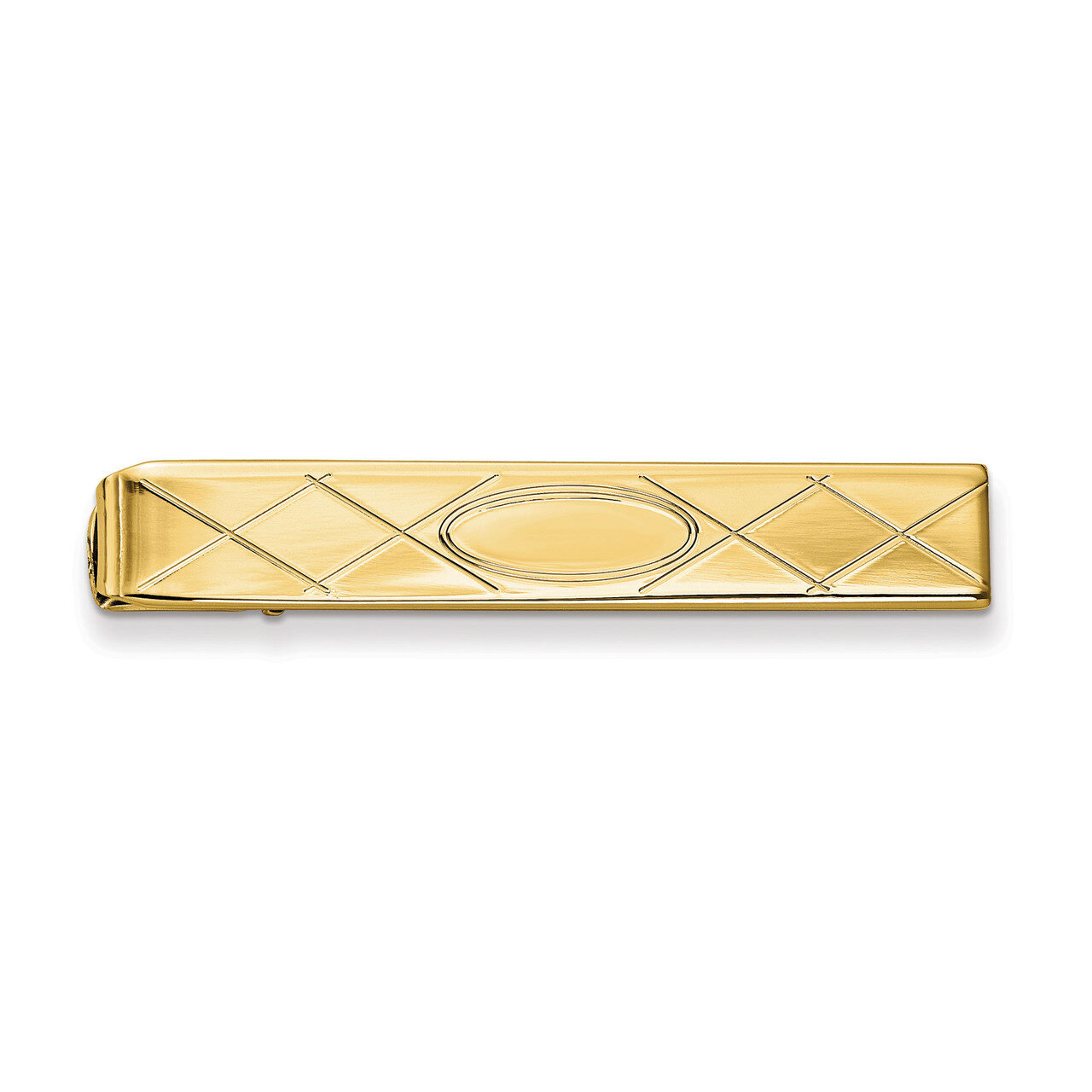 Kelly Waters Tie Bar with Criss Cross &amp; Oval Center Gold-plated KW721, MPN: KW721,