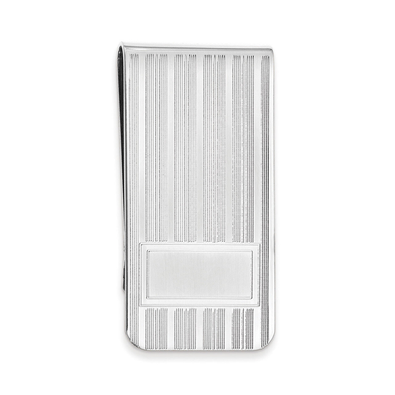 Kelly Waters Money Clip with Lines and Bottom Rectangle Rhodium-plated KW726, MPN: KW726, 191101055…