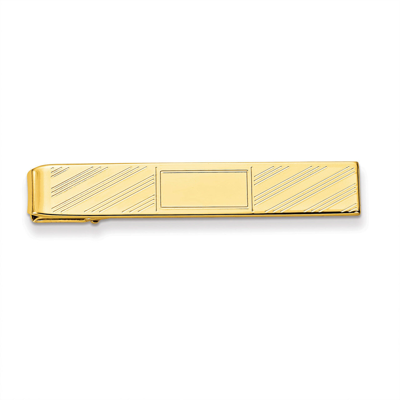 Kelly Waters Lined Tie Bar with Center Square Gold-plated KW737, MPN: KW737,