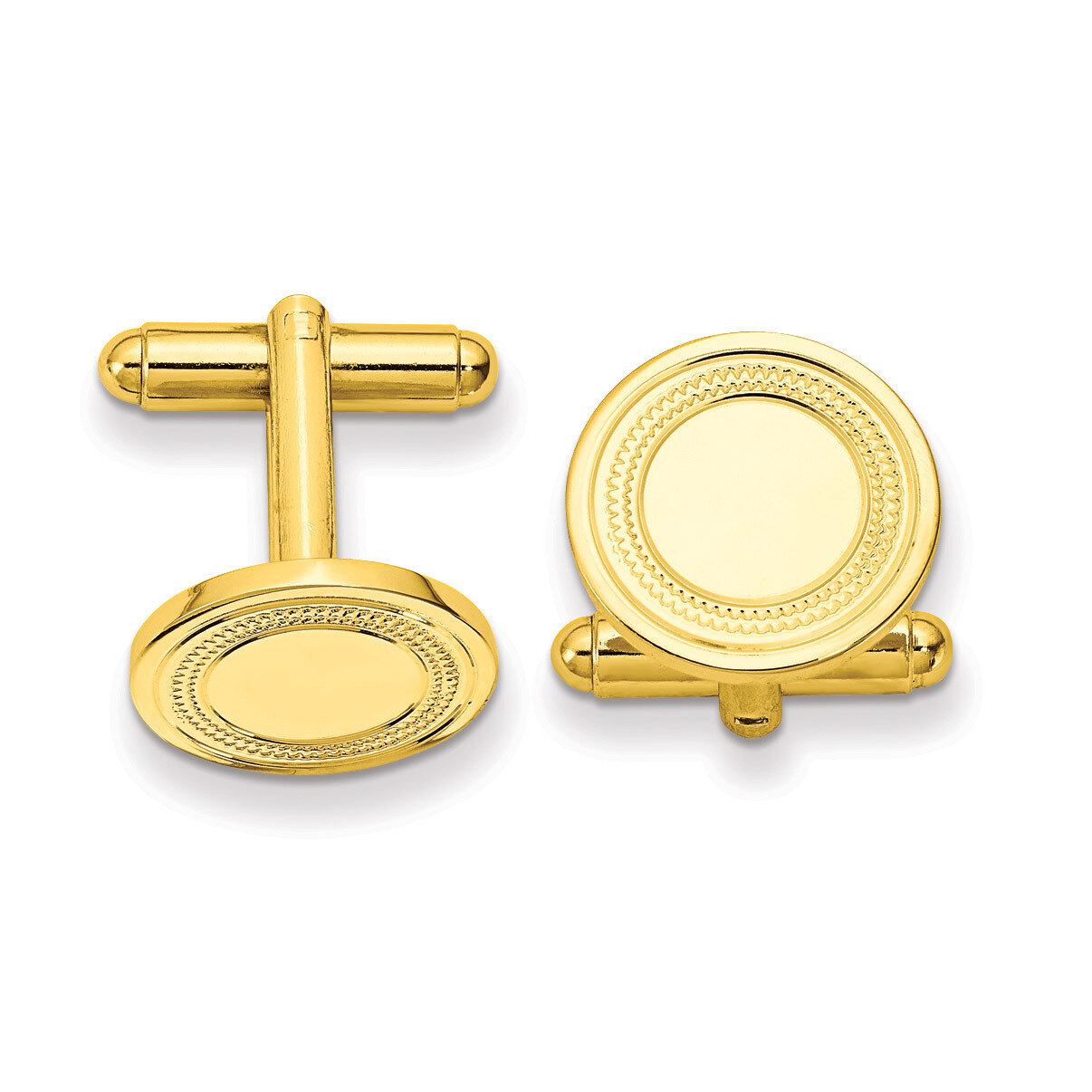 Kelly Waters Round Cuff Links with Inside Ring Gold-plated KW739, MPN: KW739,