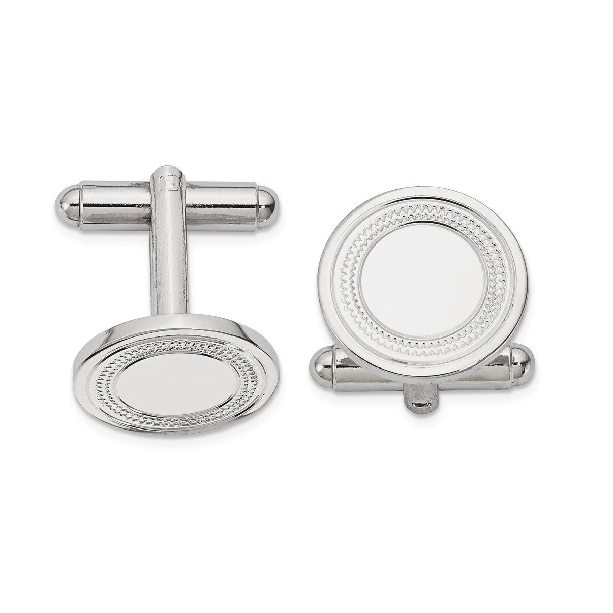Kelly Waters Round Cuff Links with Inside Ring Rhodium-plated KW740, MPN: KW740,