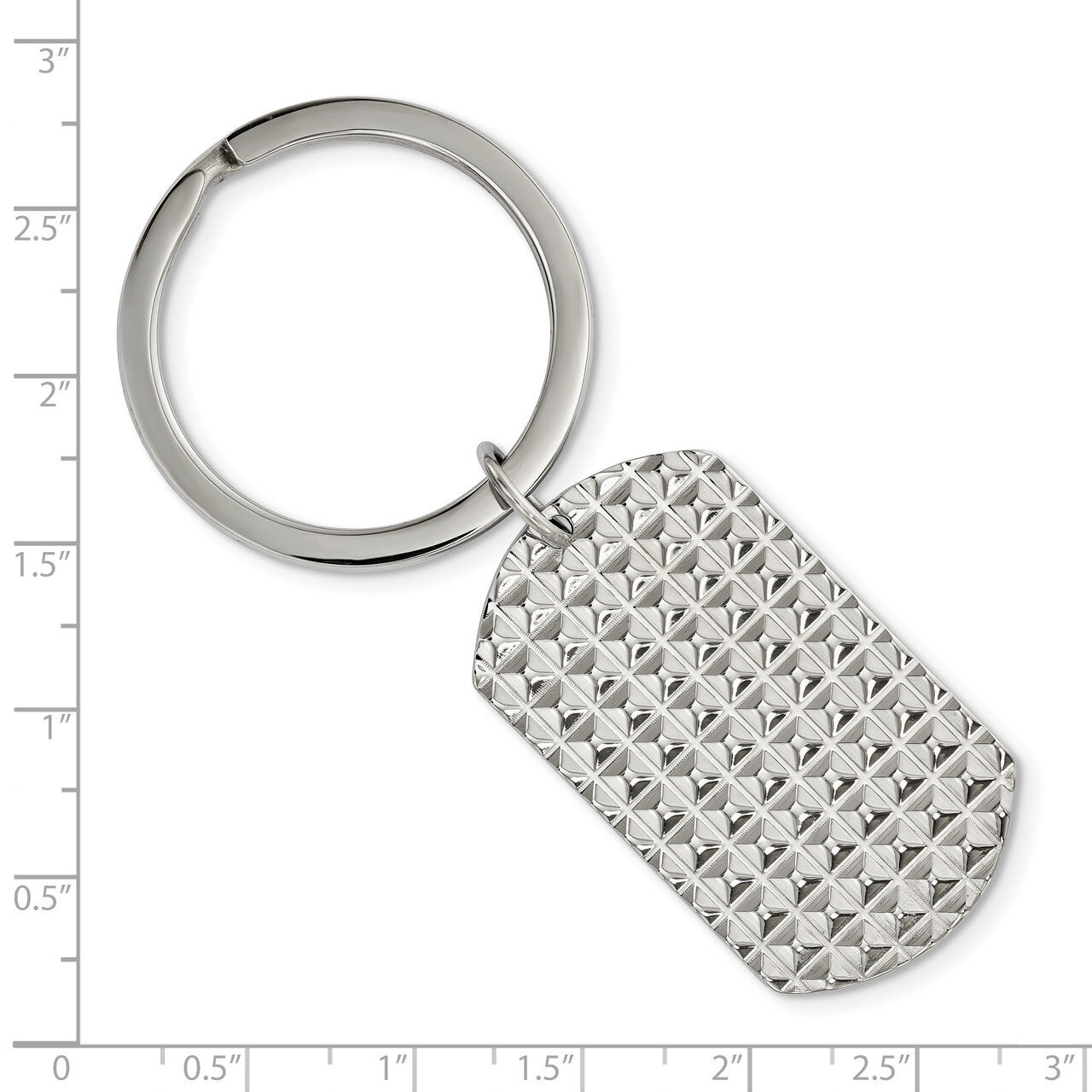Textured Key Chain Stainless Steel Polished SRK147
