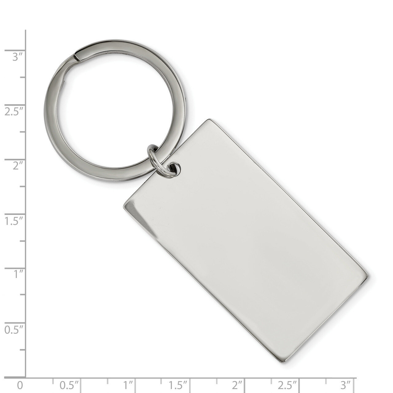 Polished 1.85mm Rectangle Reversible Key Chain Stainless Steel Brushed SRK150, MPN: SRK150, 1911010…