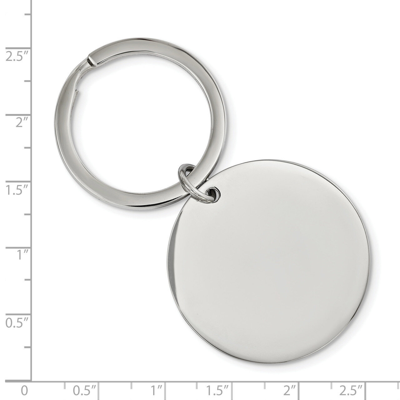 Polished 1.85mm Reversible Circle Key Chain Stainless Steel Brushed SRK152