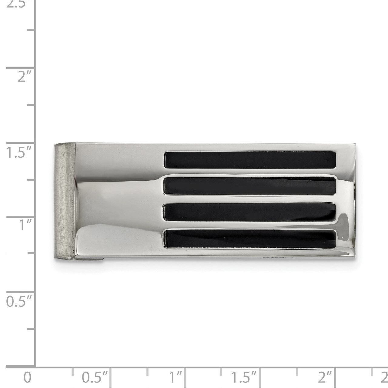 Stainless Steel Polished/Brushed Black Enamel Money Clip Stainless Steel Polished SRM185, MPN: SRM1…