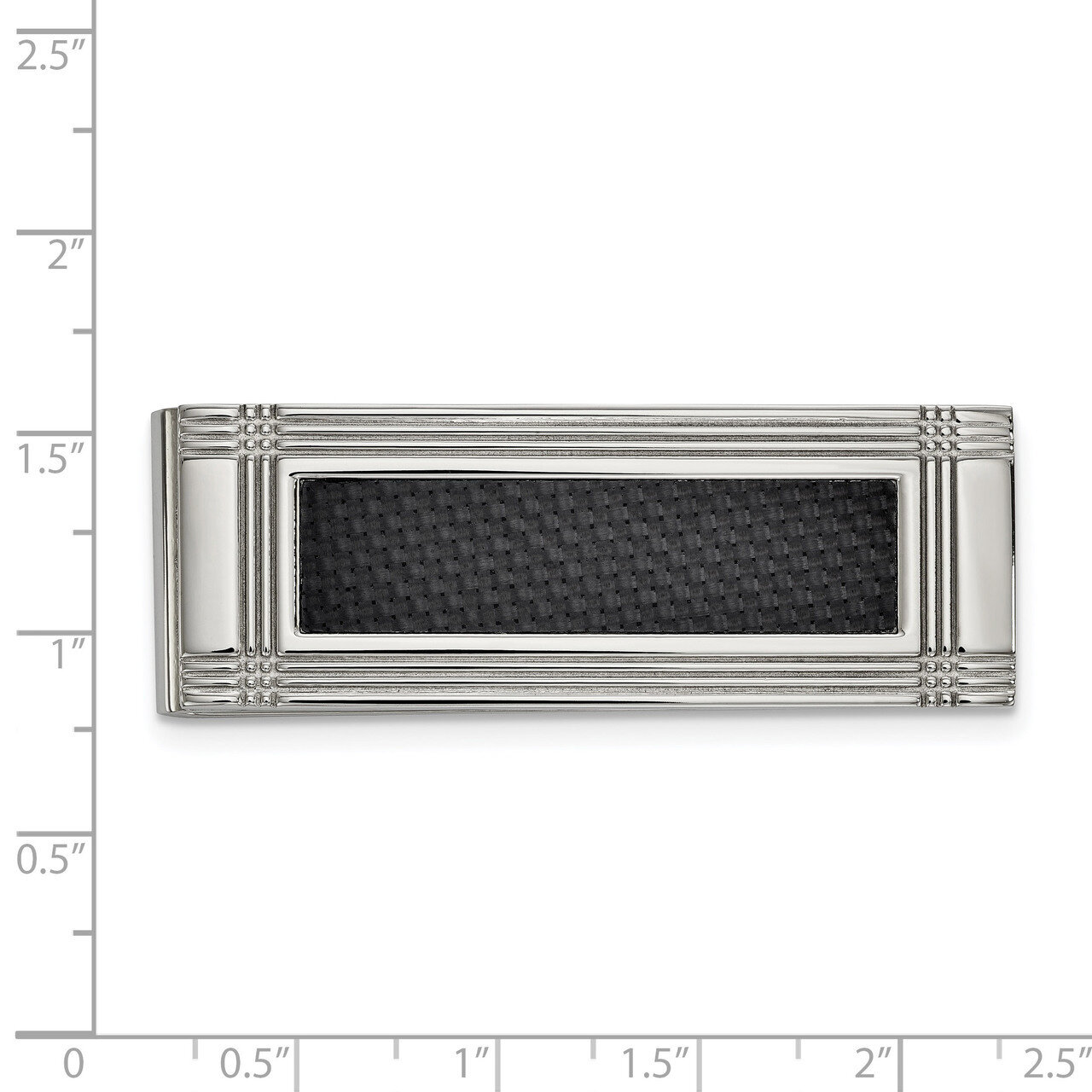 Carbon Fiber Inlay Money Clip Stainless Steel Polished SRM193