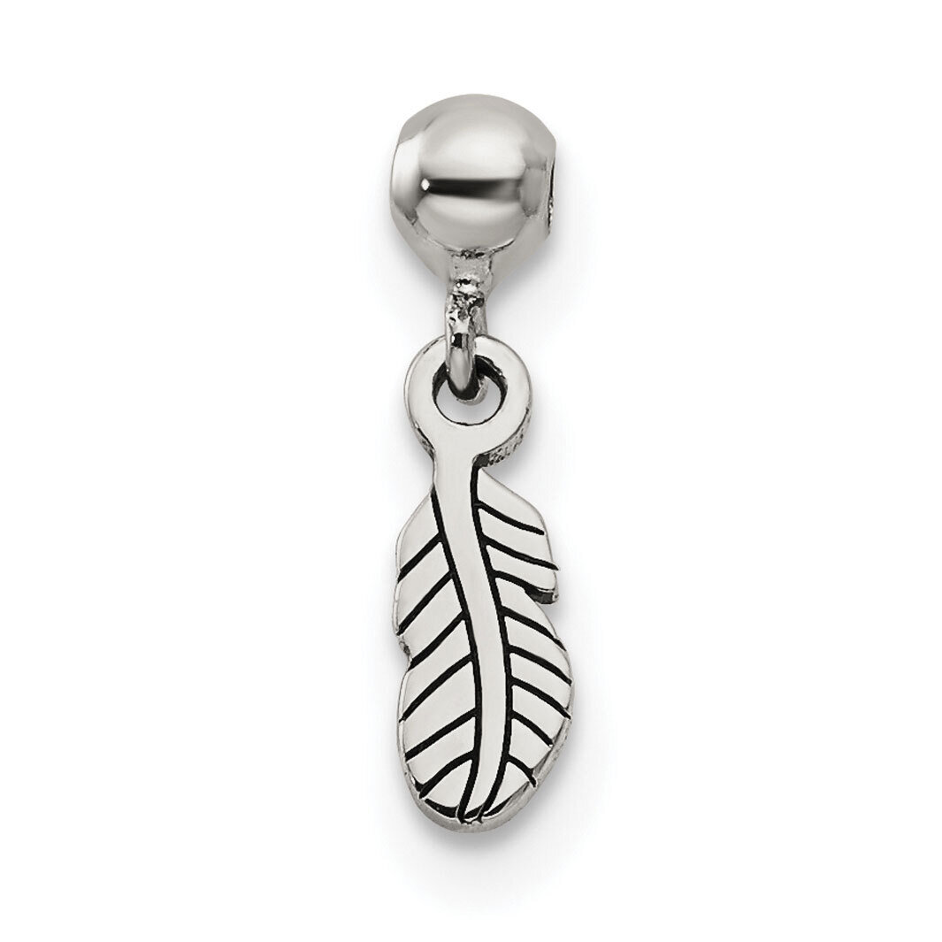 Feather Charm Sterling Silver Dangle QMM111