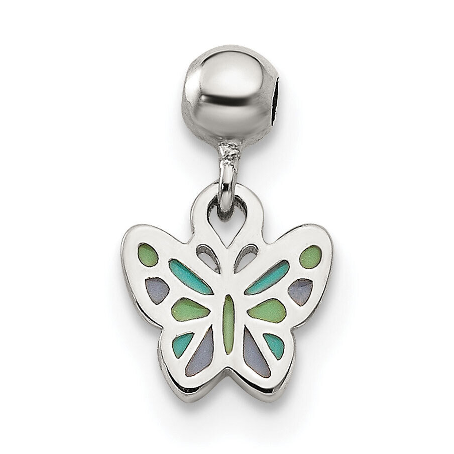 Butterfly Charm Sterling Silver Enamel Dangle QMM115