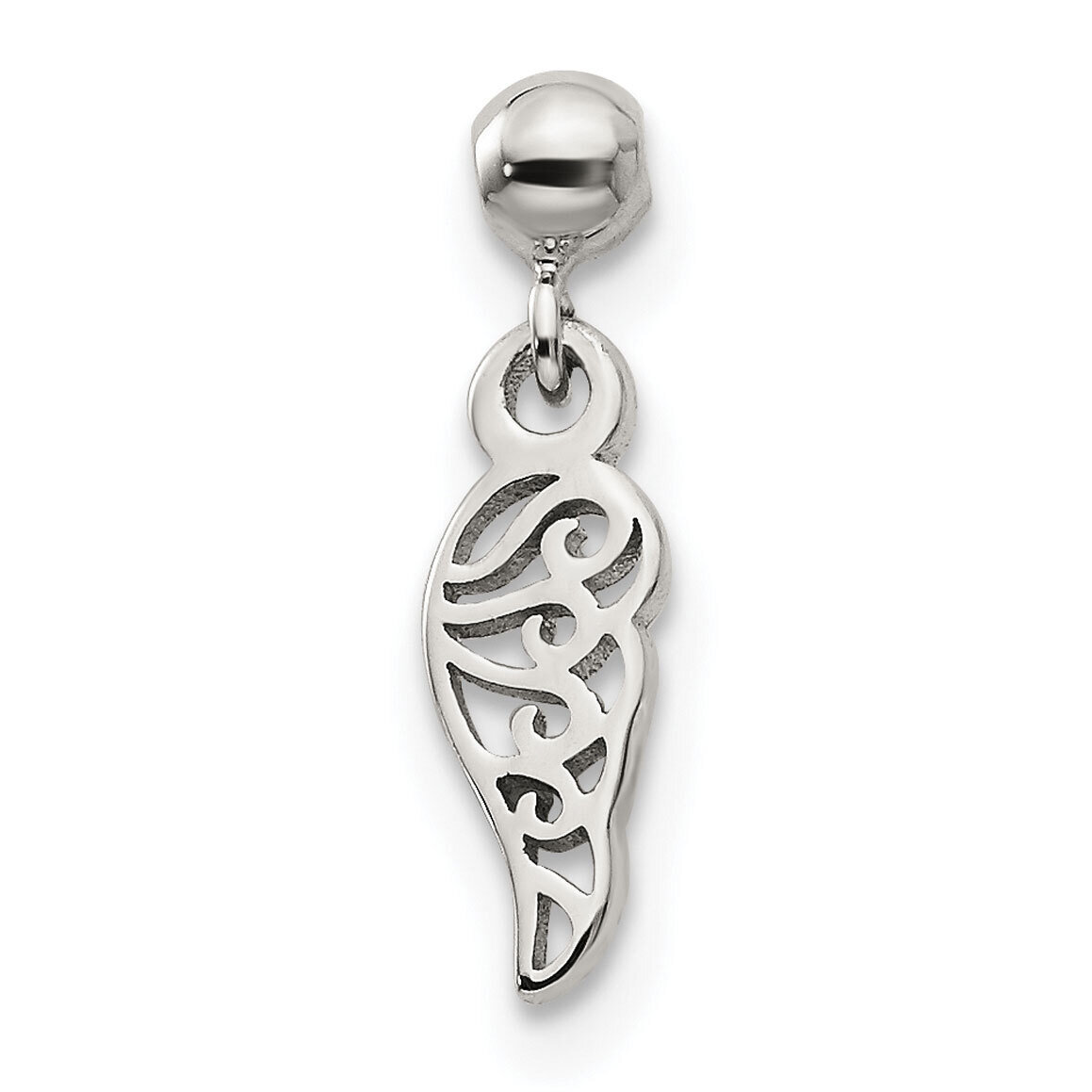 Wing Charm Sterling Silver Dangle QMM120, MPN: QMM120,