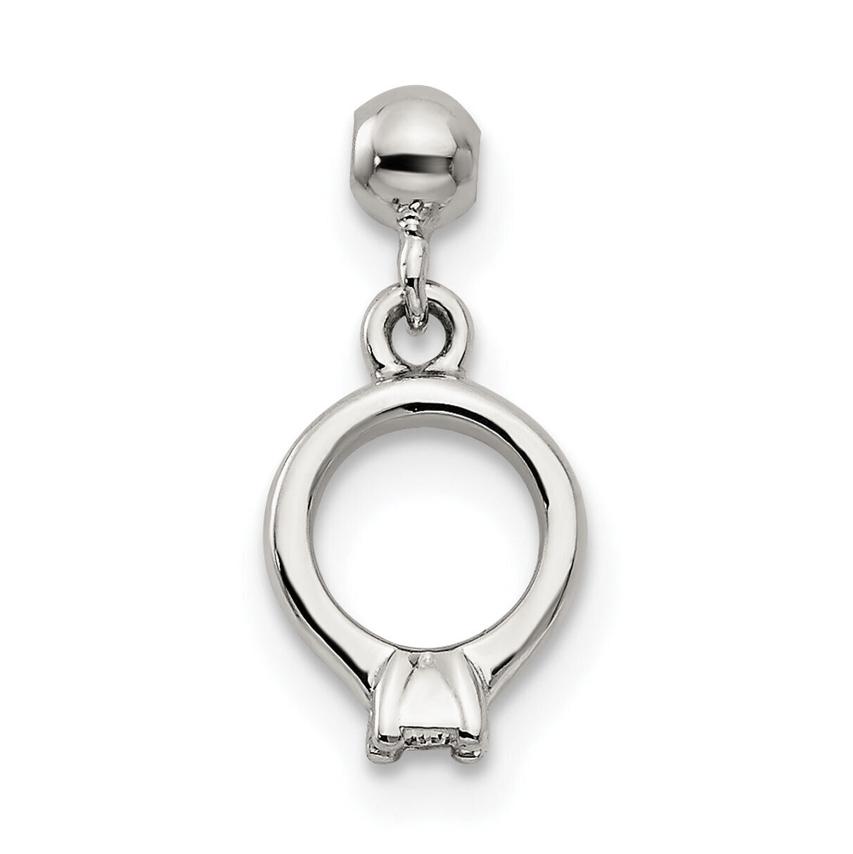 CZ Diamond Dangle Ring Charm Sterling Silver Mio Memento QMM139