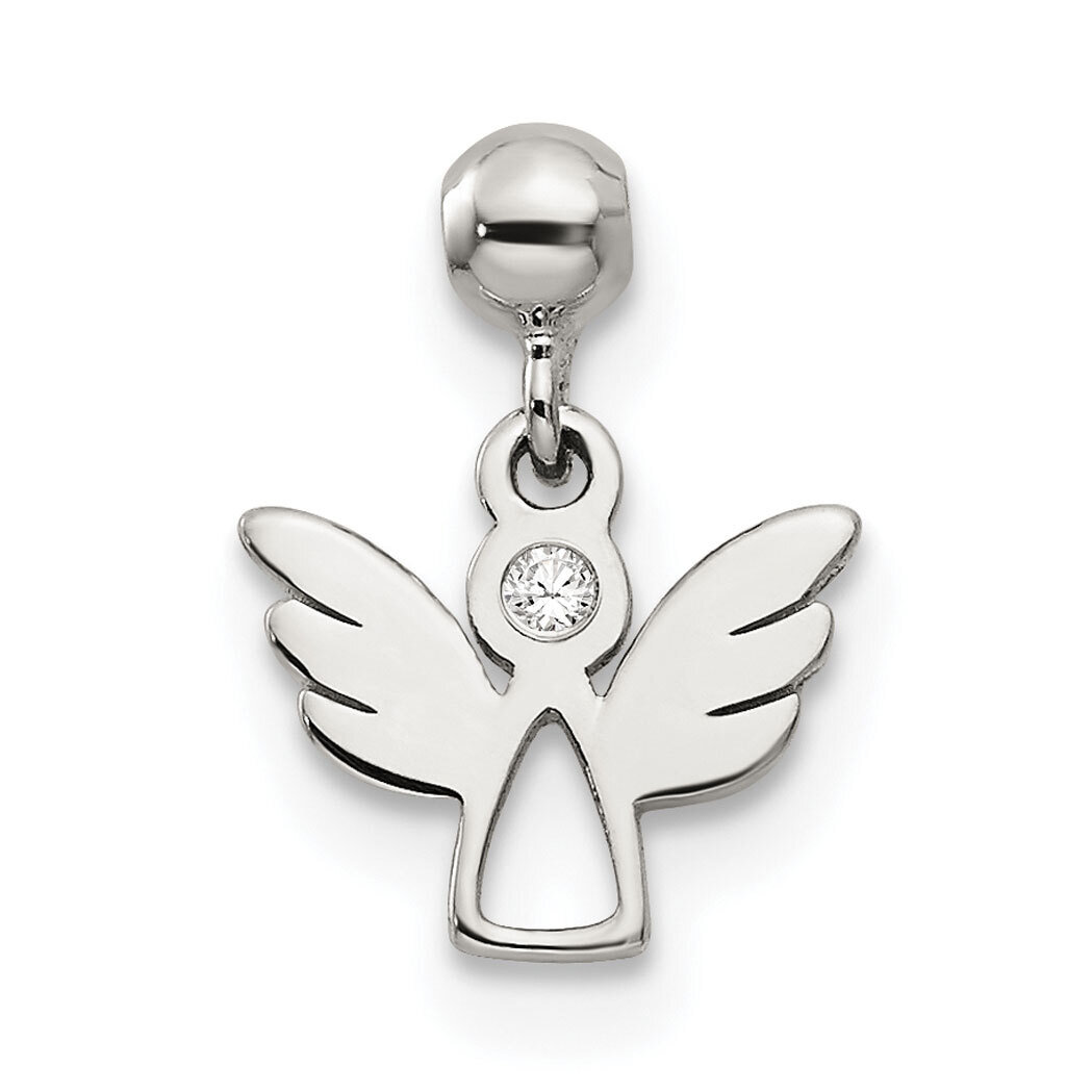 CZ Diamond Dangle Angel Charm Sterling Silver Mio Memento QMM140, MPN: QMM140,