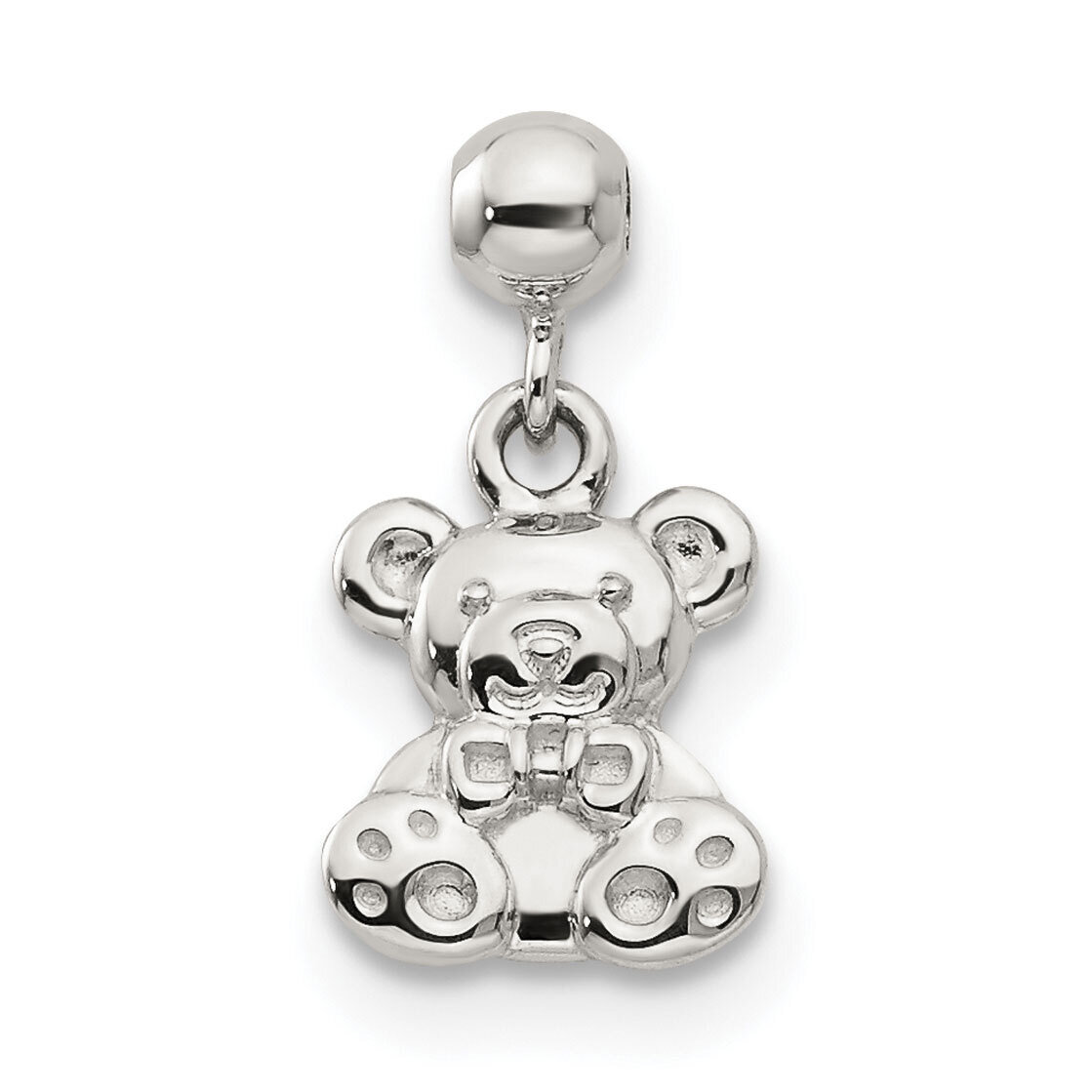 Teddy Bear Charm Sterling Silver Dangle QMM145, MPN: QMM145,