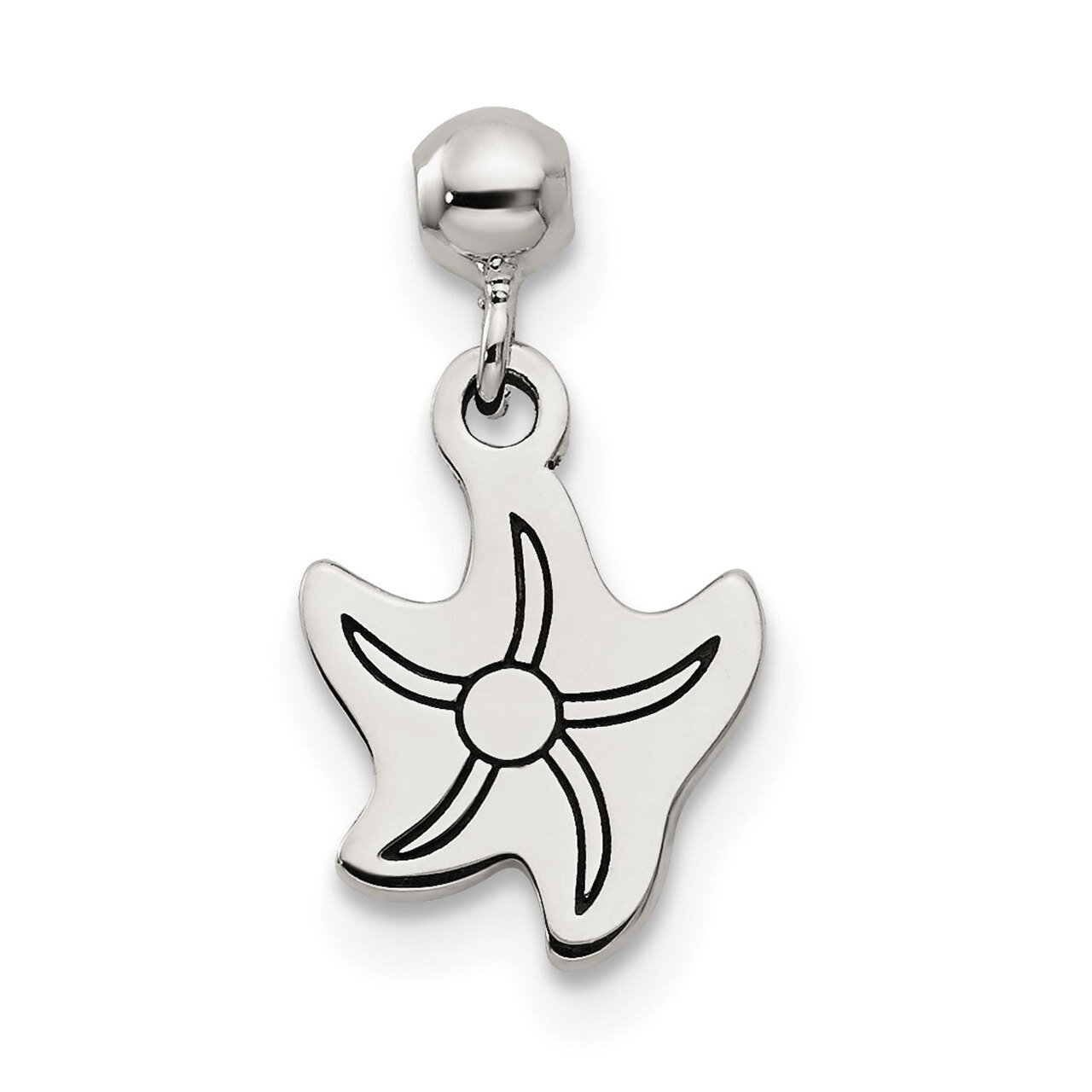 Star Fish Charm Sterling Silver Dangle QMM148, MPN: QMM148,