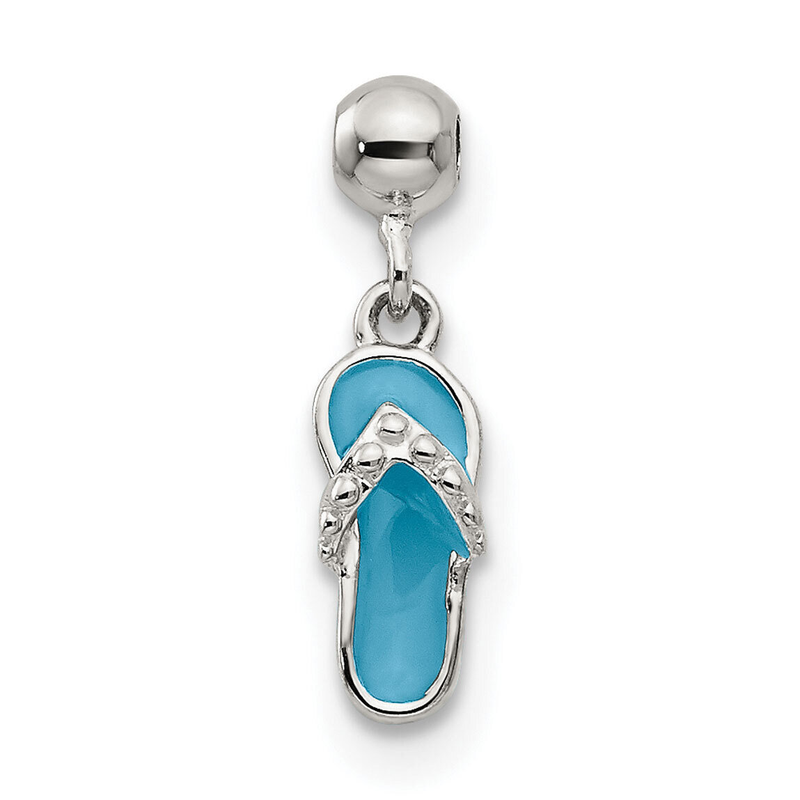 Sandal Charm Sterling Silver Enamel Dangle QMM158, MPN: QMM158,