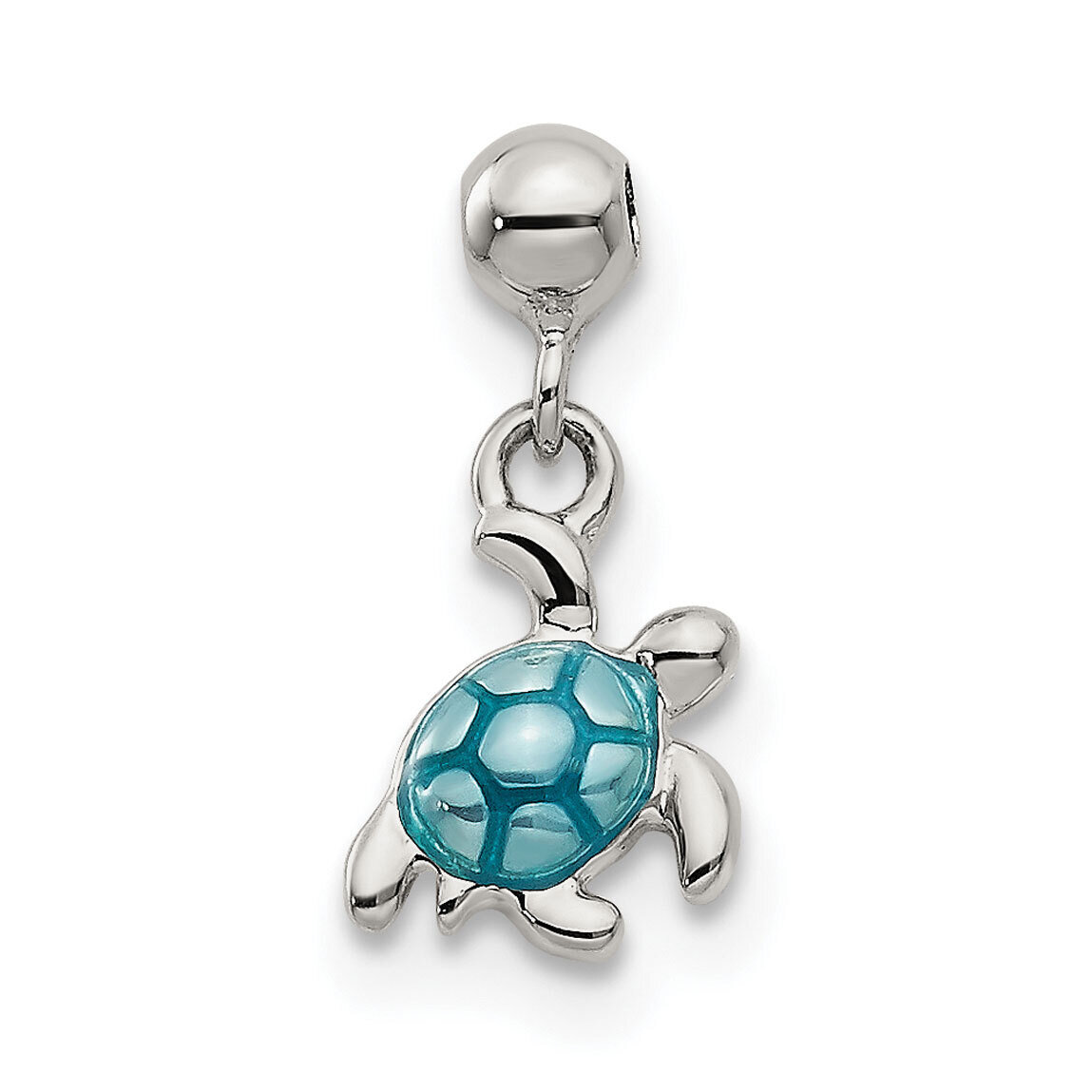 Turtle Charm Sterling Silver Enamel Dangle QMM159, MPN: QMM159,