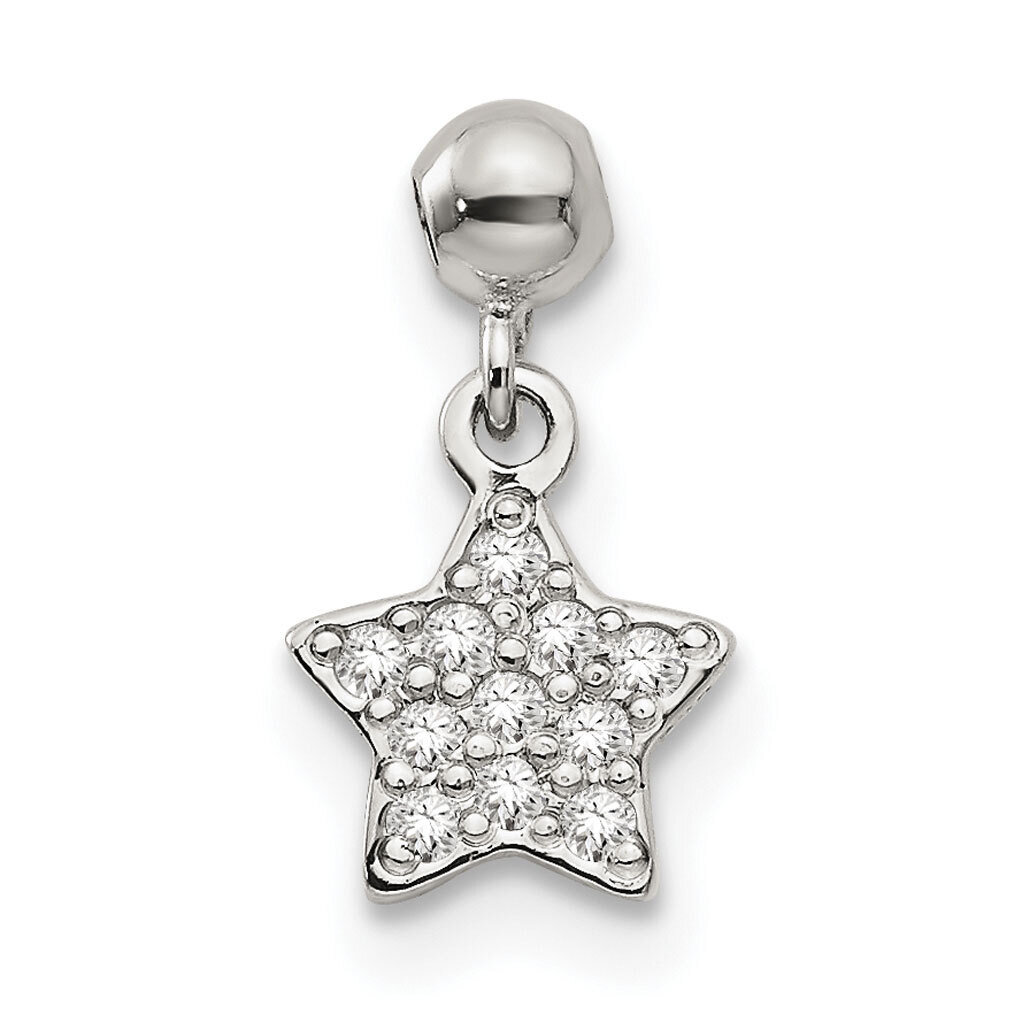 CZ Diamond Dangle Star Charm Sterling Silver Mio Memento QMM177