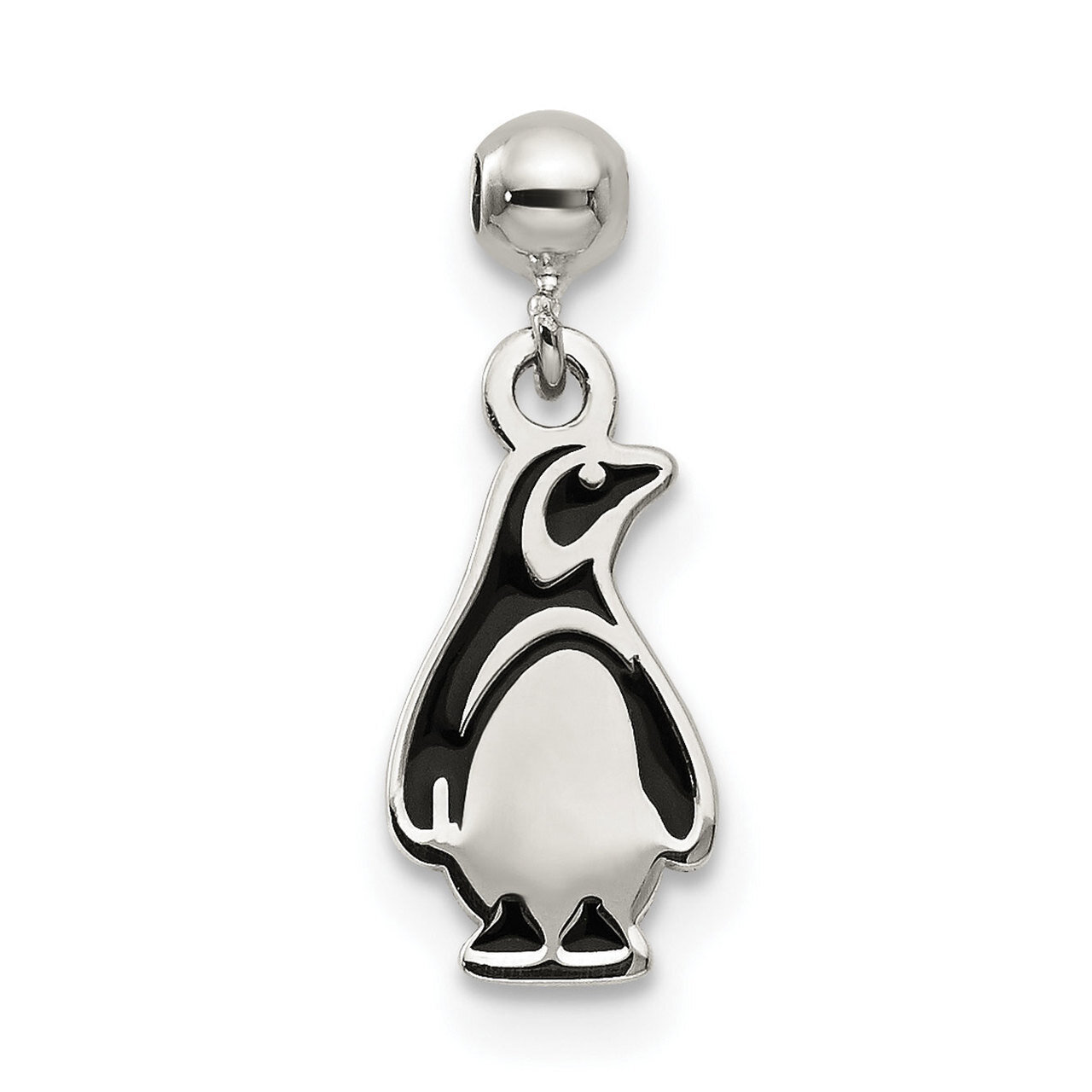 Penguin Charm Sterling Silver Enamel Dangle QMM188, MPN: QMM188,