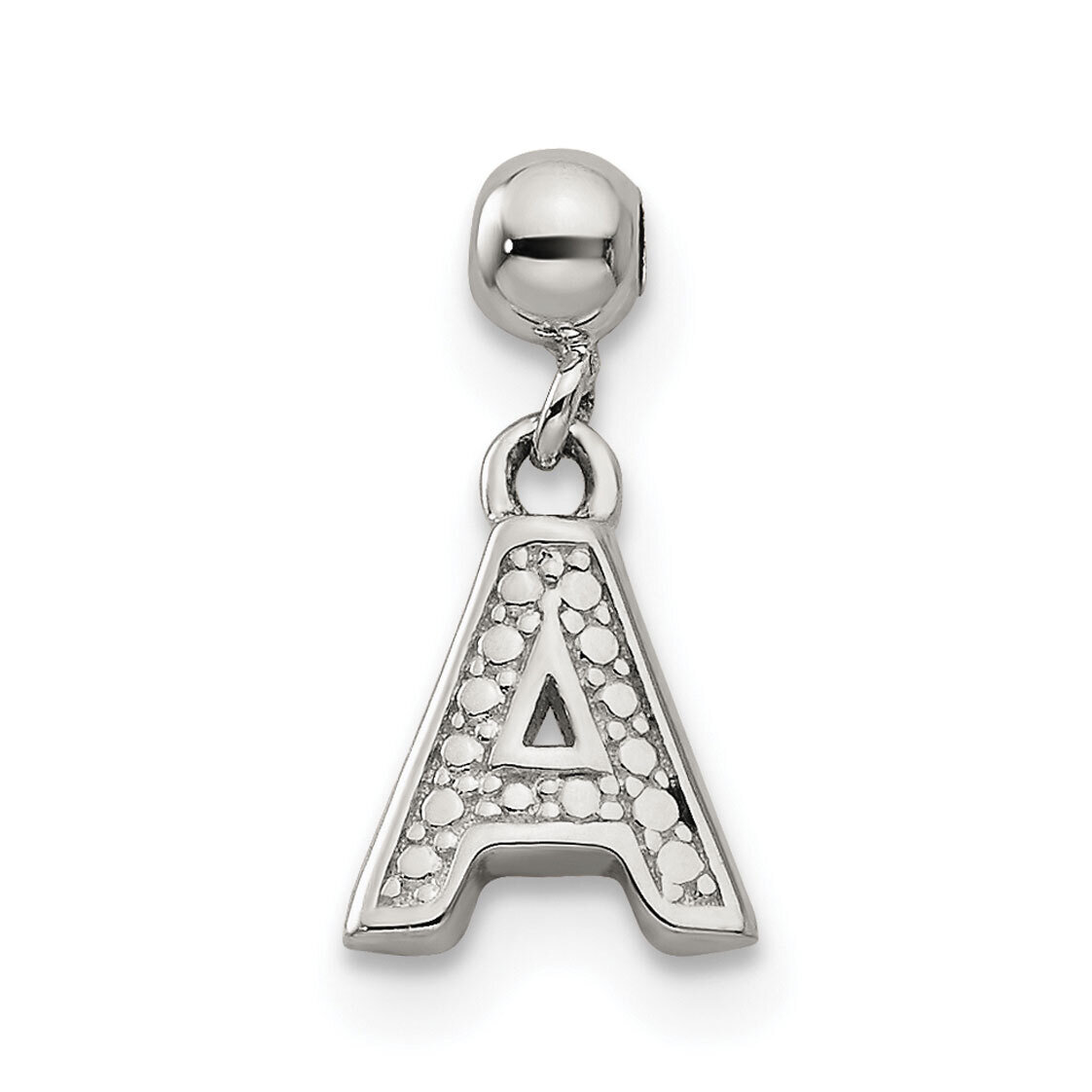 Letter A Charm Sterling Silver Dangle QMM190A, MPN: QMM190A,