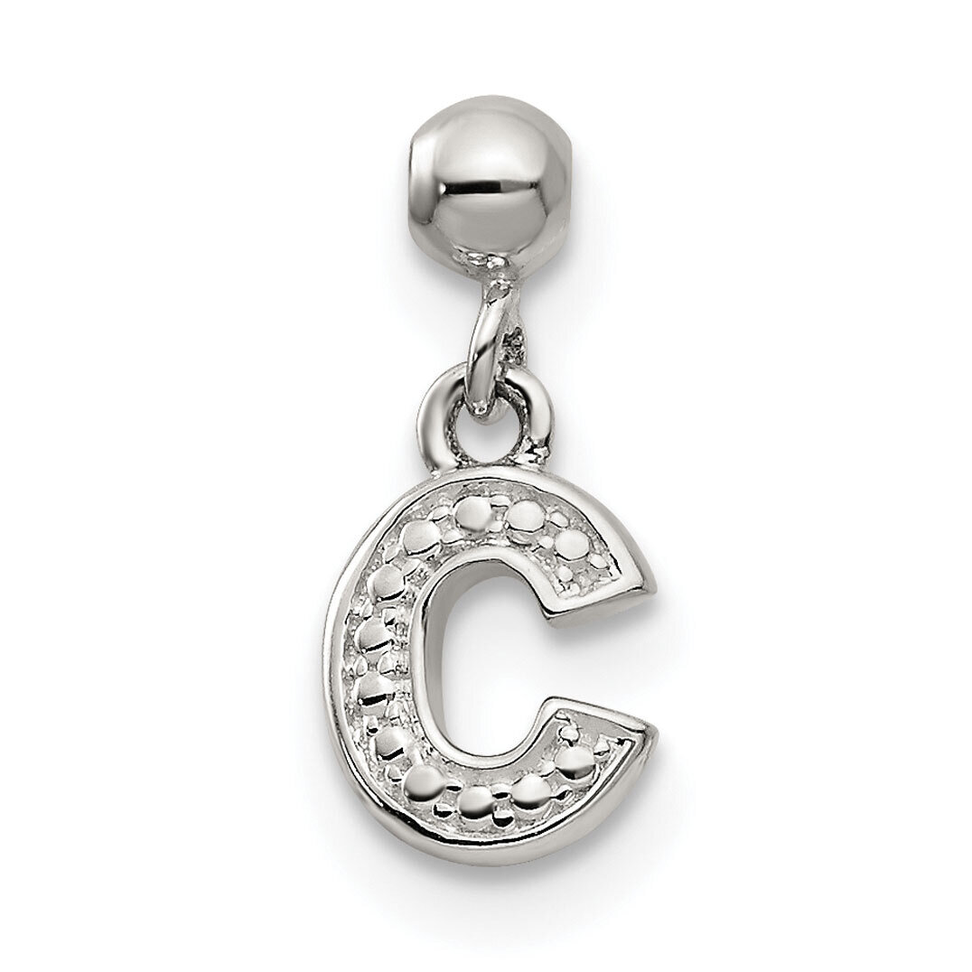 Letter C Charm Sterling Silver Dangle QMM190C, MPN: QMM190C,