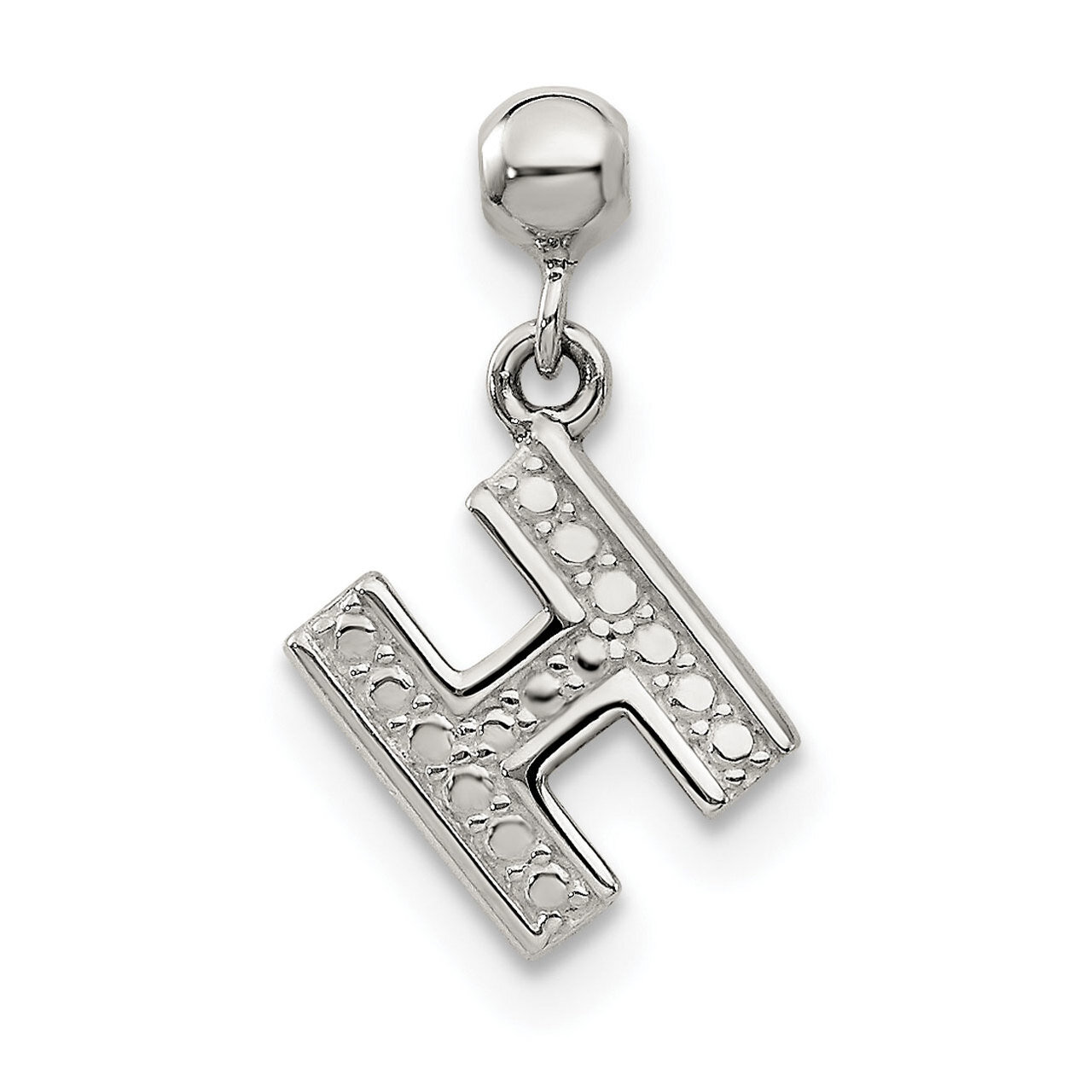 Letter H Charm Sterling Silver Dangle QMM190H, MPN: QMM190H,